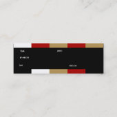 名刺抽象芸術レッド白黒タンジオ スキニー名刺 (裏面)