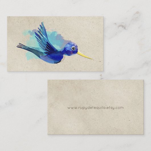 名刺水彩ハミング鳥 名刺 (正面/裏面)