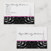 名刺白黒ダマスクエッフェルタワー 名刺 (正面/裏面)