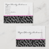 名刺白黒ダマスクエッフェルタワー 名刺 (正面/裏面)