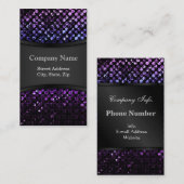 名刺紫色の水晶きらきら光るなStrass 名刺 (正面/裏面)