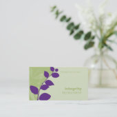 名刺自然シルエットグリーンパープル 名刺 (スタンド正面)