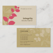 名刺自然葉シルエットコーラル金ゴールド 名刺 (正面/裏面)