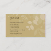 名刺自然葉シルエットコーラル金ゴールド 名刺 (裏面)