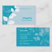 名刺自然葉シルエットターコイズ 名刺 (正面/裏面)