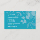 名刺自然葉シルエットターコイズ 名刺 (裏面)