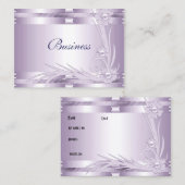 名刺薄紫の保存アールデコフローラ 名刺 (正面/裏面)