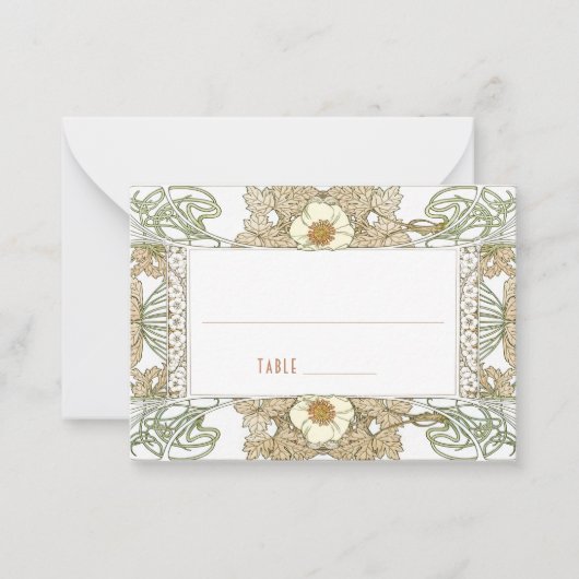 名刺表結婚ヴィンテージアールヌーボー ノートカード (正面)