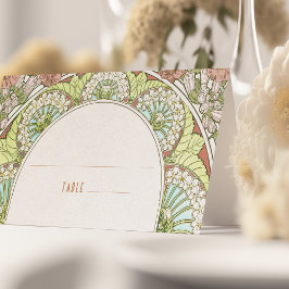 名刺表結婚ヴィンテージアールヌーボー プレイスカード