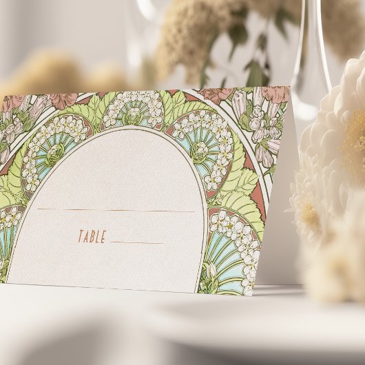 名刺表結婚ヴィンテージアールヌーボー プレイスカード