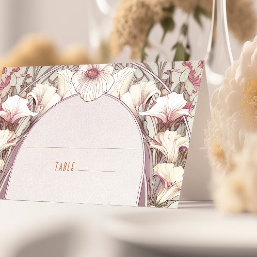 名刺表結婚ヴィンテージアールヌーボー プレイスカード