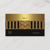 名刺金ゴールドオン金ゴールドブラックストライプ 名刺 (裏面)