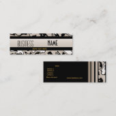 名刺金ゴールドブラックコーヒークリームスワール スキニー名刺 (正面/裏面)