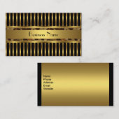 名刺金ゴールド動物のトリム（黒） 名刺 (正面/裏面)