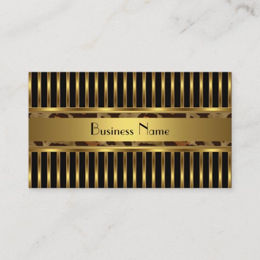 名刺金ゴールド動物のトリム（黒） 名刺 (正面)