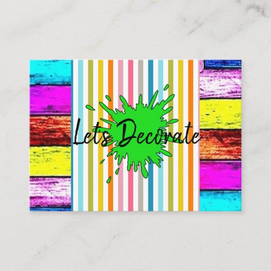 名刺飾の絵画ストライプ 名刺 (正面)