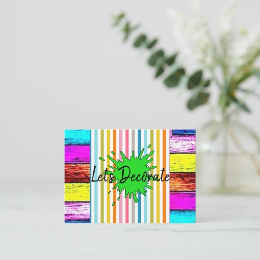 名刺飾の絵画ストライプ 名刺 (スタンド正面)