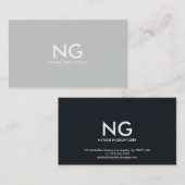 名刺001 - Elegance、灰色/黒女性 名刺 (正面/裏面)