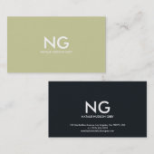 -名刺001a Eleganceの金ゴールド/黒女性 名刺 (正面/裏面)