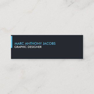 名刺002 -モダンなミニマル、黒い/青 スキニー名刺
