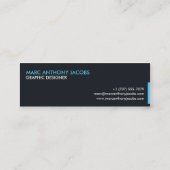名刺002 -モダンなミニマル、黒い/青 スキニー名刺 (裏面)