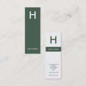 名刺003 -スリム、スタイリッシュ緑/白 スキニー名刺 (正面/裏面)