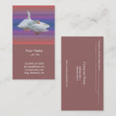 名刺2枚の白いファンシーガチョウ 名刺 (正面/裏面)