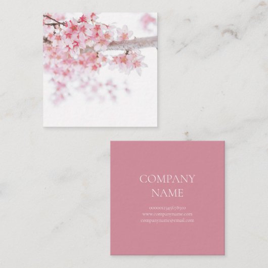 名刺:さくらんぼの花。 スクエア名刺 (正面/裏面)