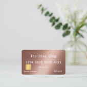 名刺|のばら色の金ゴールドはクレジットカードにブラシをかけました 名刺 (スタンド正面)