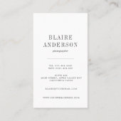 名刺|のクラシカルなカメラマンの垂直 名刺 (裏面)