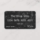 名刺|のグリッターのクレジットカードの黒 名刺 (正面)