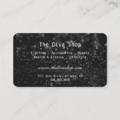 名刺|のグリッターのクレジットカードの黒 名刺 (裏面)