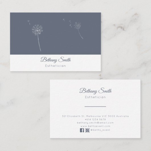 名刺|のタンポポ(木炭) 名刺 (正面/裏面)