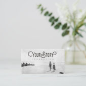 名刺|のビーチの写真の古いヴィンテージの子供 名刺 (スタンド正面)