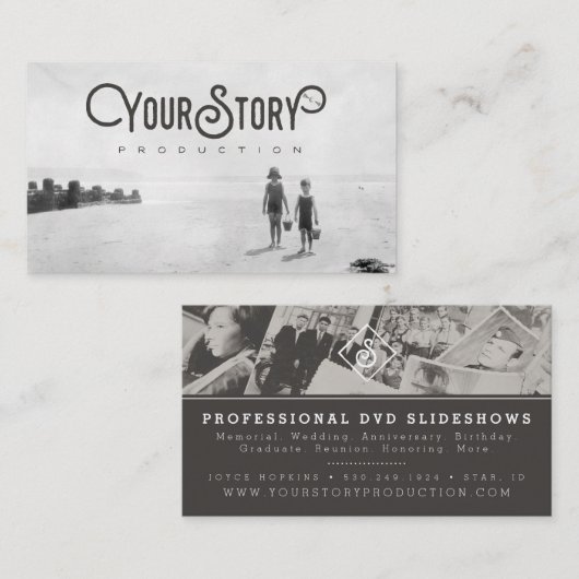 名刺|のビーチの写真の古いヴィンテージの子供 名刺 (正面/裏面)