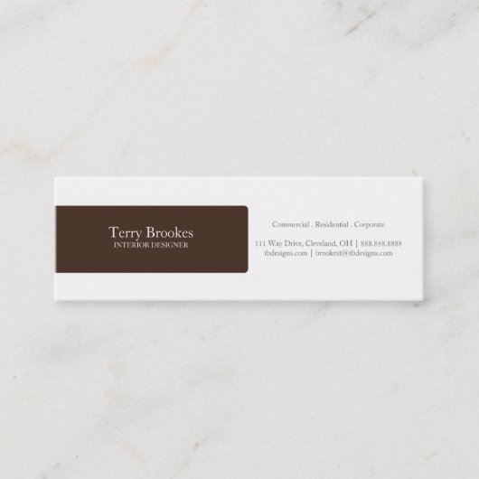 名刺|のプロフィール|br スキニー名刺 (正面)