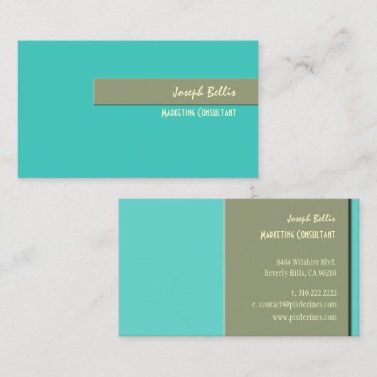 名刺、はっきりした{カスタマイズ可能な背景} 名刺 (正面/裏面)