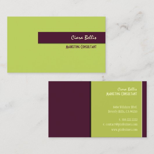 名刺、はっきりした{カスタマイズ可能な背景} 名刺 (正面/裏面)