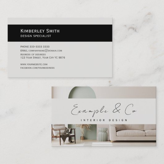 名刺、インテリアデザイン写真のカスタマイズ可能 名刺 (正面/裏面)