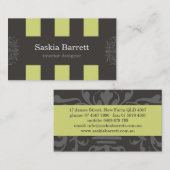 名刺>インテリア・デザイン[ライム] 名刺 (正面/裏面)