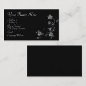 名刺-エレガントな白い花 名刺 (正面/裏面)