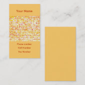 名刺、オレンジ色の黄色の変ストライプ数 名刺 (正面/裏面)