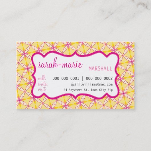 名刺： カジュアル chic 3 L 名刺 (正面)