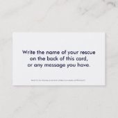 名刺、カスタマイズ可能なペット救助 名刺 (裏面)