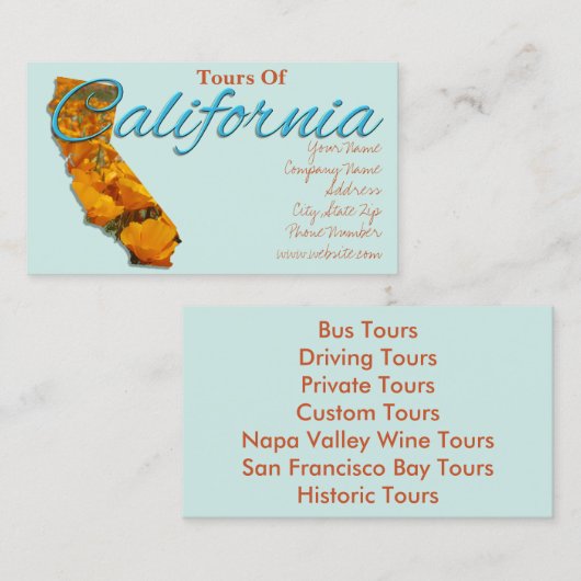 名刺 – カリフォルニア州 (正面/裏面)