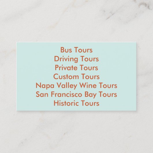 名刺 – カリフォルニア州 (裏面)