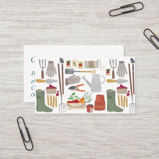 名刺 - ガーデン ツール デザイン (正面/裏面インサイチュ)