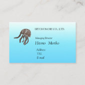 名刺　クラゲのイラスト入り、自然保護 名刺 (裏面)