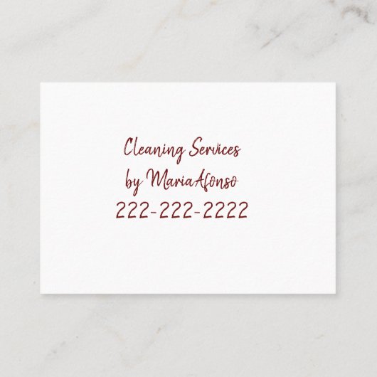 名刺、クリーニングサービス名刺 名刺 (裏面)
