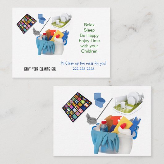 名刺,クリーニング女性サービス 名刺 (正面/裏面)
